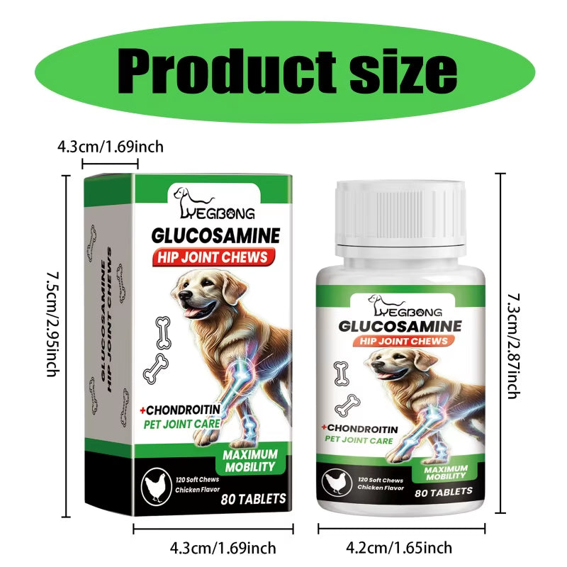 Advanced Dog Joint Health Formula 80 Tablets Joint Relief for Senior Dogs Active Pet Joint Caring Nutrition Tablets