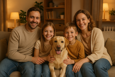 family with there pet