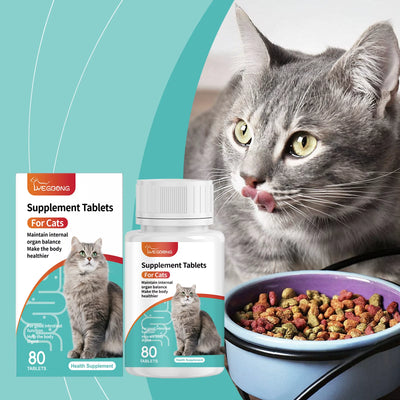 Cat Probiotic Tablets Improve Intestinal Health, Balance Digestion and Absorption, and Are Pet Nutritional Supplements