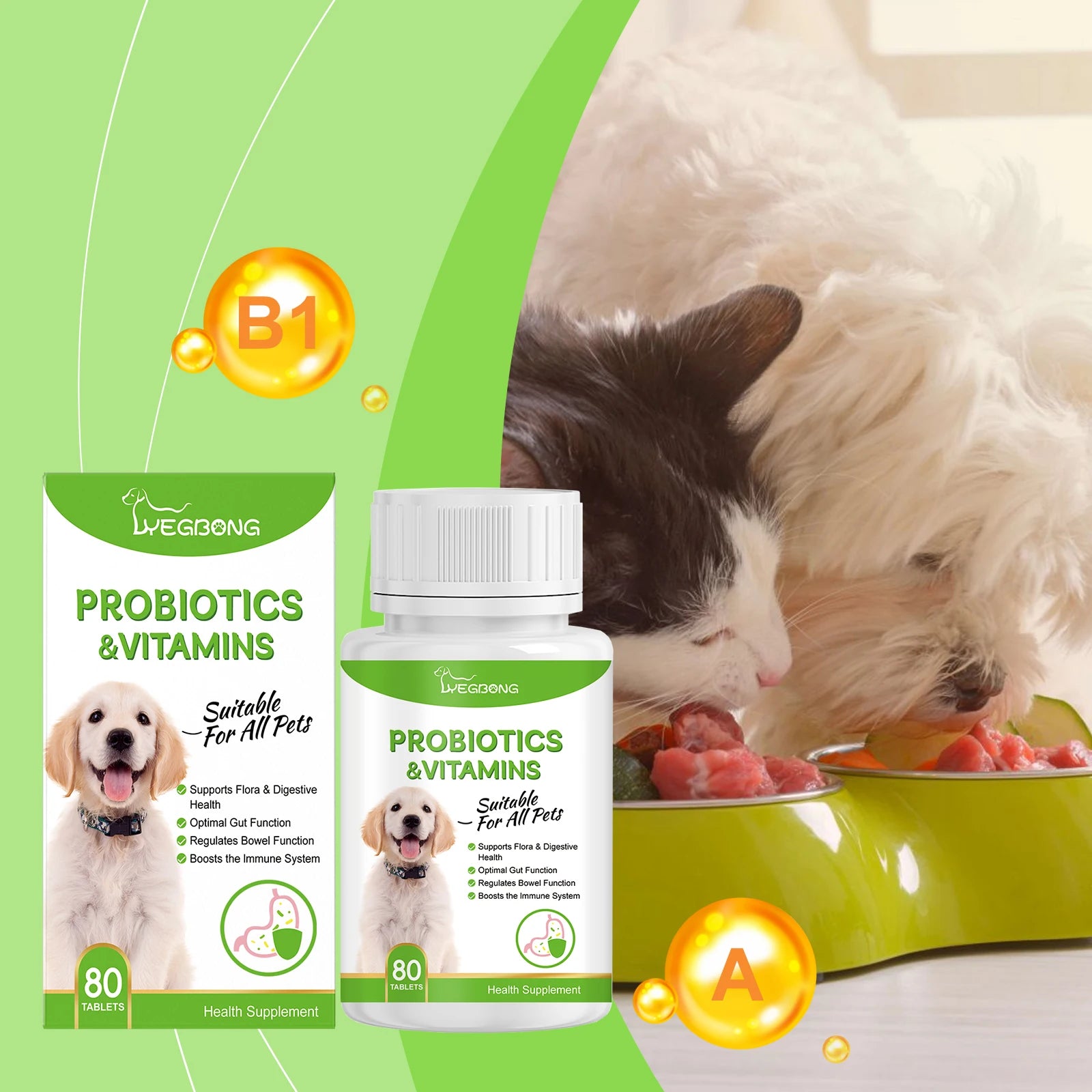 Pet Probiotic Tablets Improve Intestinal Health and Promote Nutrient Absorption as a Pet Care Supplement