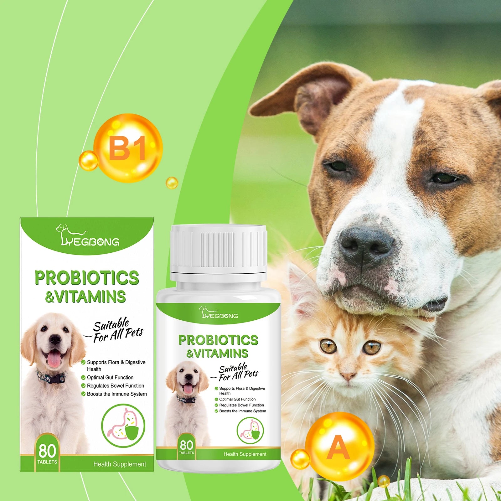 Pet Probiotic Tablets Improve Intestinal Health and Promote Nutrient Absorption as a Pet Care Supplement