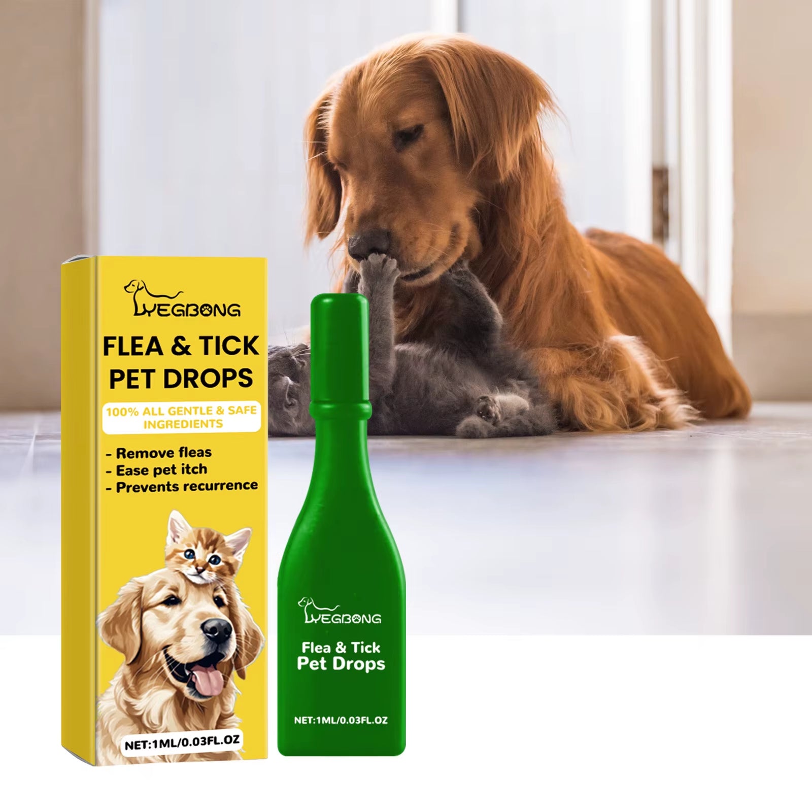 Cat anti Flea Drops Flea Lice Remove Relieve Skin Itching External Insect Repellent Deworming Supplies Pet Tick Treatment Drops