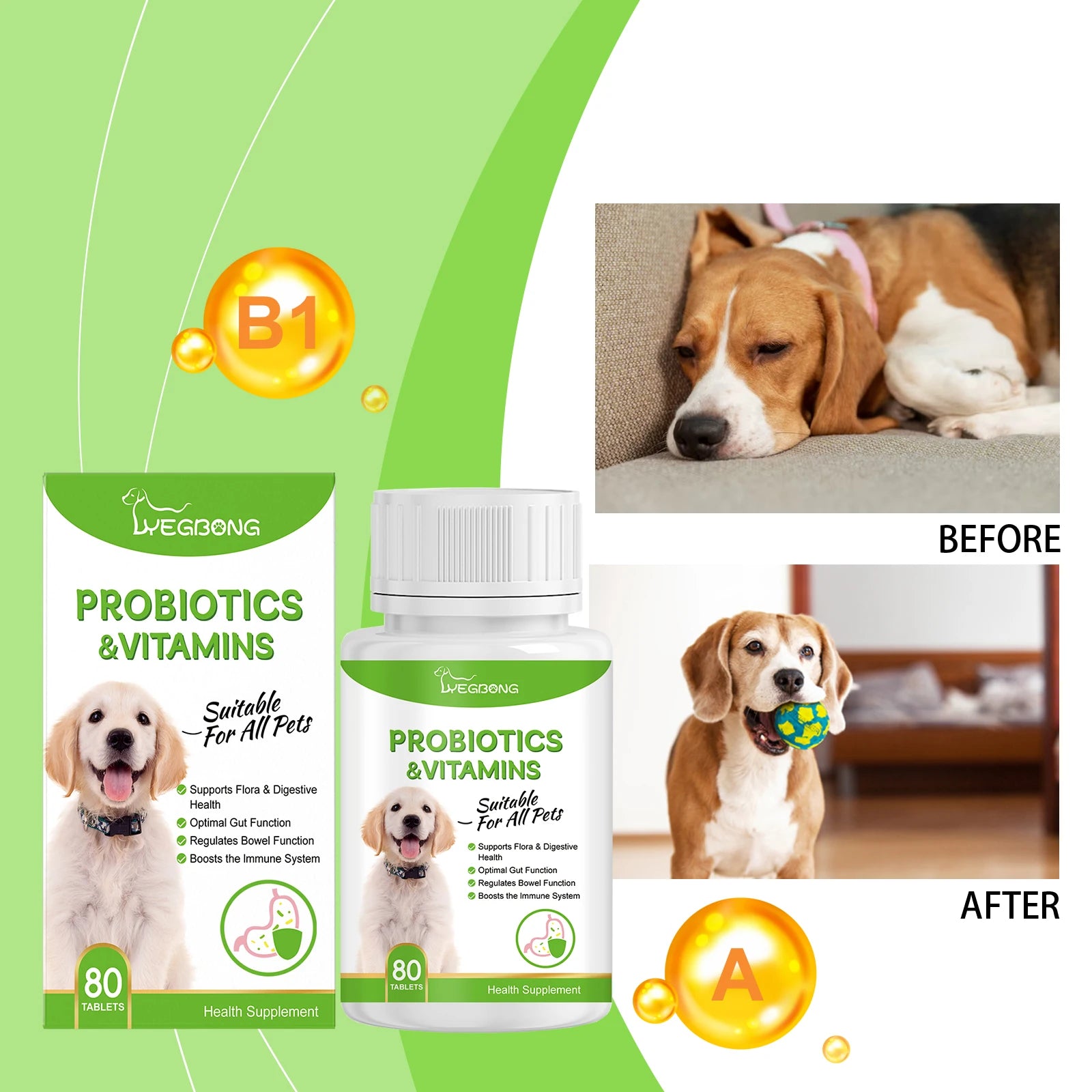 Pet Probiotic Tablets Improve Intestinal Health and Promote Nutrient Absorption as a Pet Care Supplement