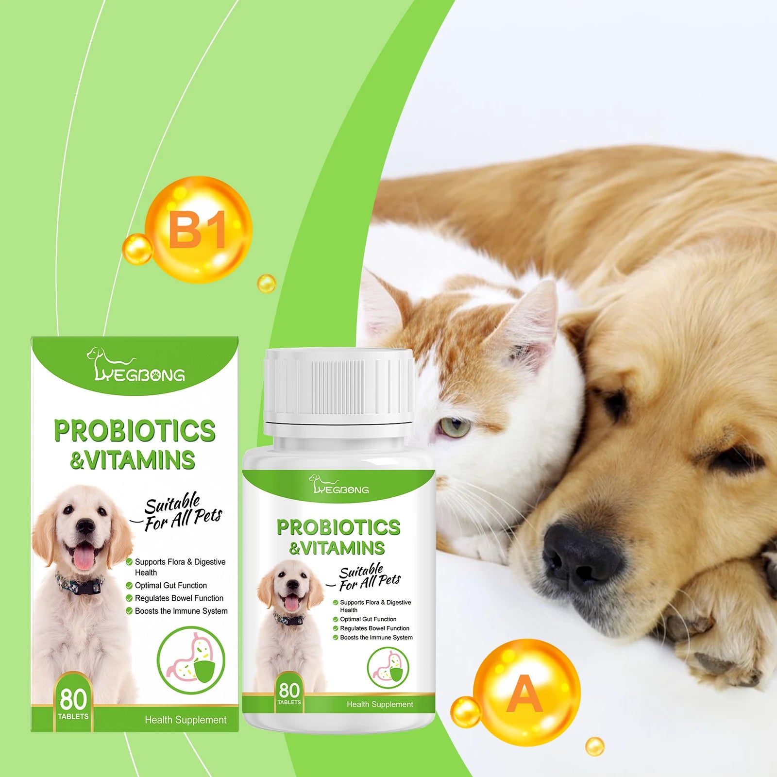 Pet Probiotic Tablets Improve Intestinal Health and Promote Nutrient Absorption as a Pet Care Supplement