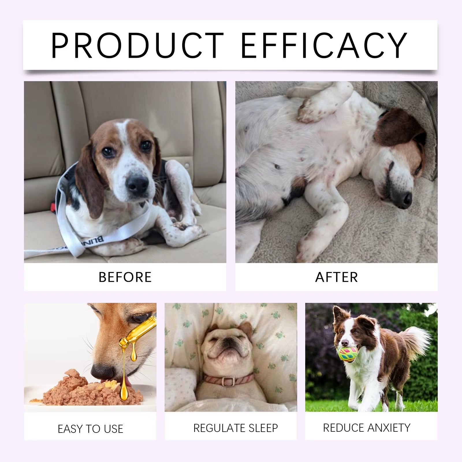 60ML Melatonin for Dogs Liquid Melatonin for Dogs, Calming for Dog, Melatonin for Dog Sleep Relieves Anxiety and Stress in Dog