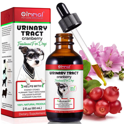 Urinary Tract Cranberry Kidney Stones Bladder Support Urinary Function 100% Natural Product 2 Fl.Oz 60 Ml Dietary Drops for Dogs