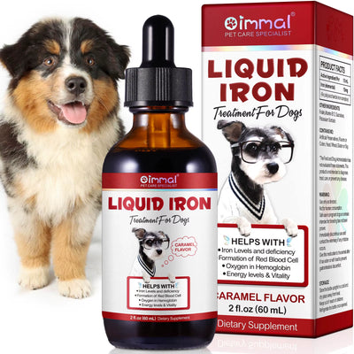 Liquid Iron for Dogs Helps Iron Levels and Deficiency Formation of Red Blood Cell Oxygen in Hemoglobin Energy Levels & Vitality