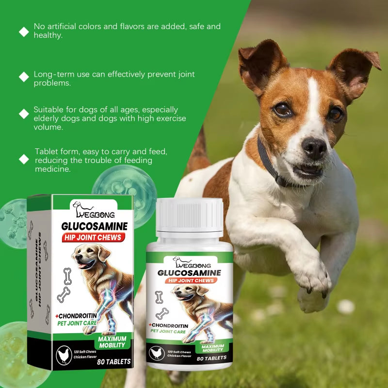 Advanced Dog Joint Health Formula 80 Tablets Joint Relief for Senior Dogs Active Pet Joint Caring Nutrition Tablets