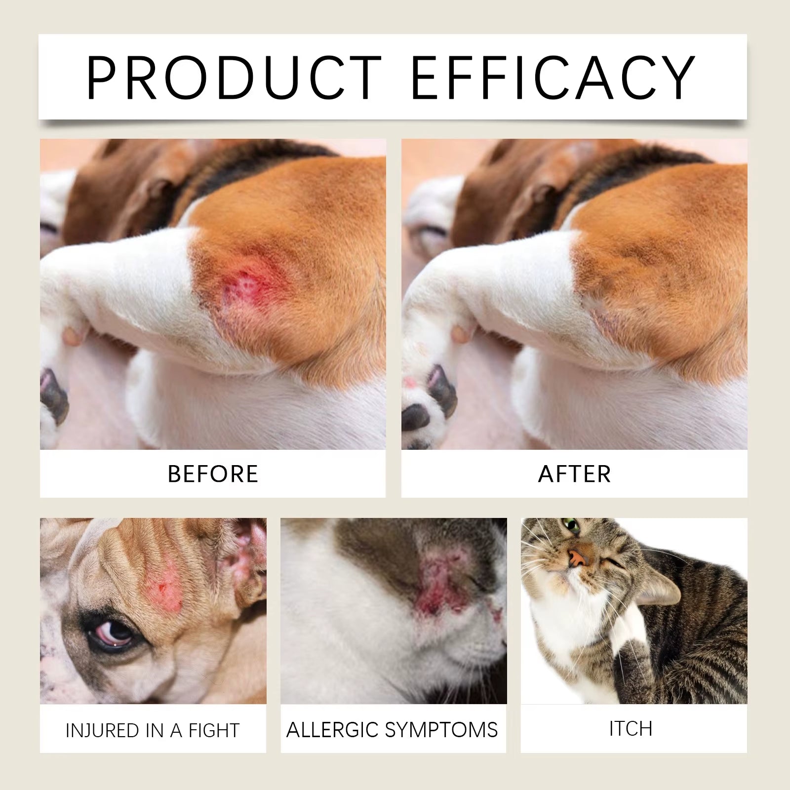 Pet Skin Care Cream Itchy Relief anti Mite Cat Extracorporeal Deworming Soothing Allergic Repair Irritated Skin Dog Flea Killer