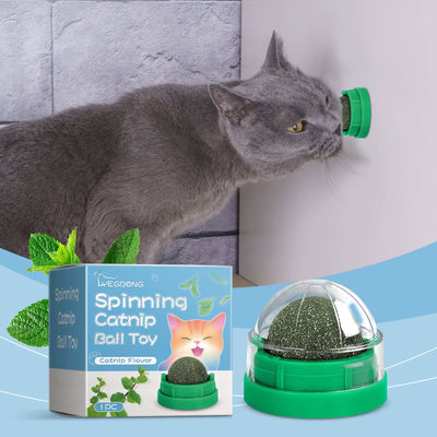 Mint-Flavored Rotating Cat Ball Toy, Chewing Toy, Teeth Cleaning and Care Rotating Mint Ball