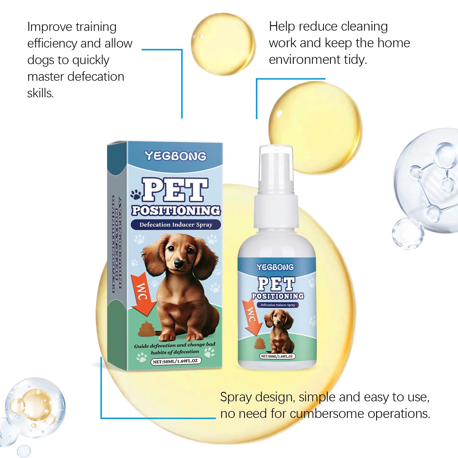 50Ml Pet Potty Training Spray with Gentle Attractant Scent Hypoallergenic Non Irritating Formula for Dogs and Cats