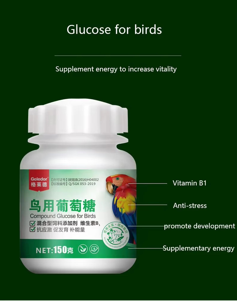 Parrot Bird Supplements Energy and Electrolyte Conditioning Health Care Products with Glucose Pigeons Parrot Bird Supplements E