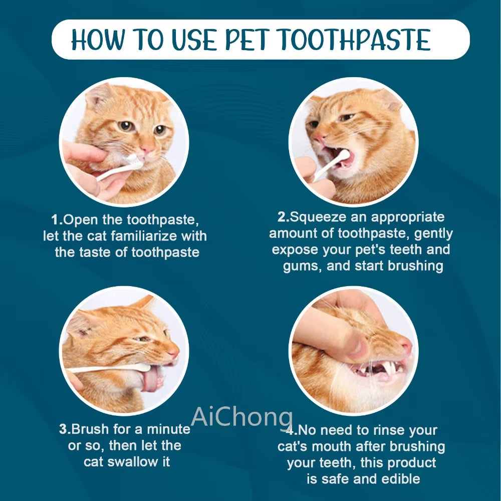 Edible Dog Cat Dental Toothpaste Tartar Plaque Remover Fresh Breath Oral Care Water Additive Teeth Cleaning Health Care Product