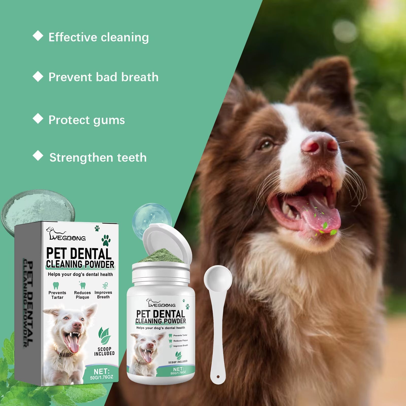 Powder for Dogs Teeth Prevents Tartar Eliminates Oral Odors Plaque Remover Dental Calculus Cleaning Pet Oral Cleaning Solution
