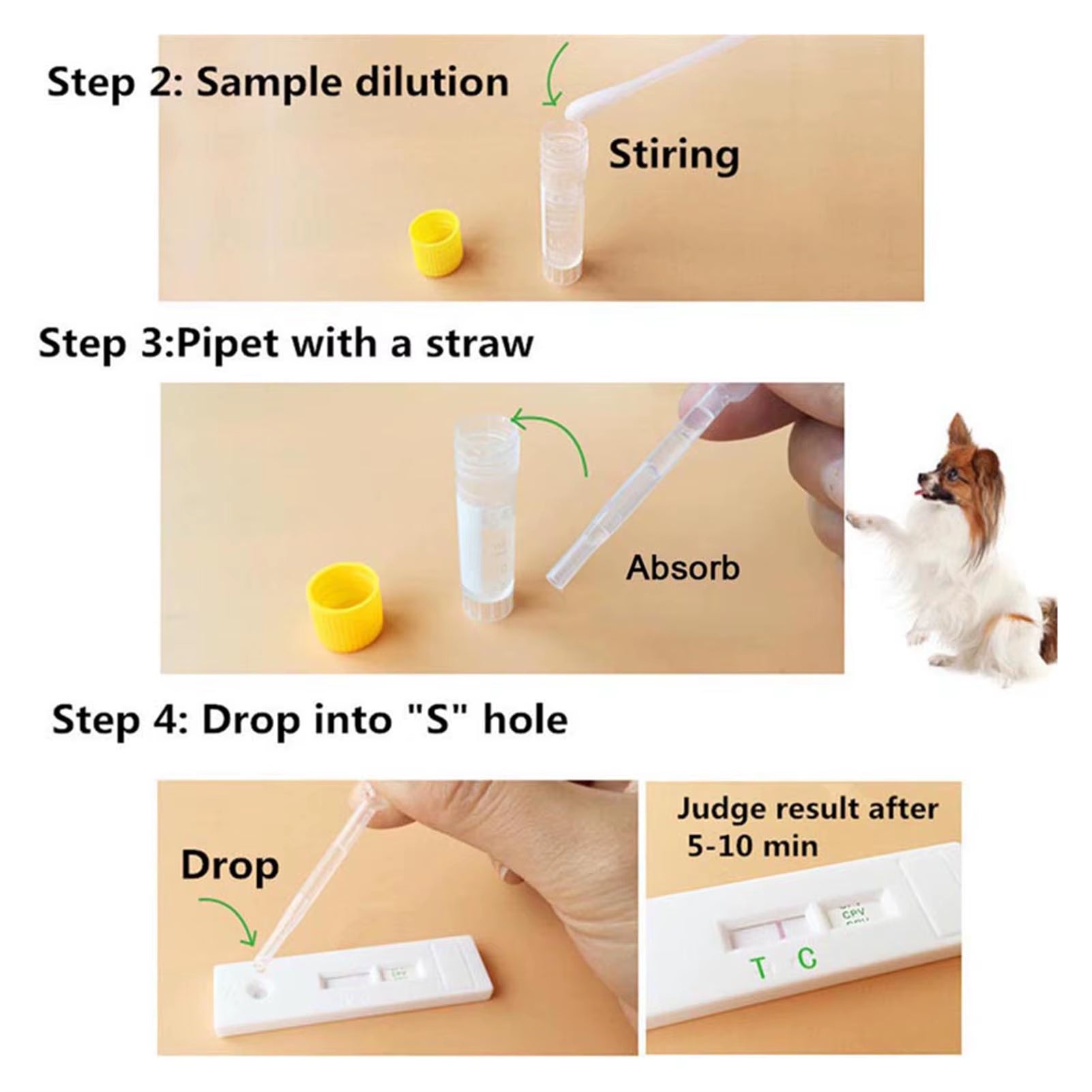 Canine CDV CPV Distemper Test Paper Kit Parvovirus Test Paper Kit Raid Strip Card Pet Dog Home Clinic Use