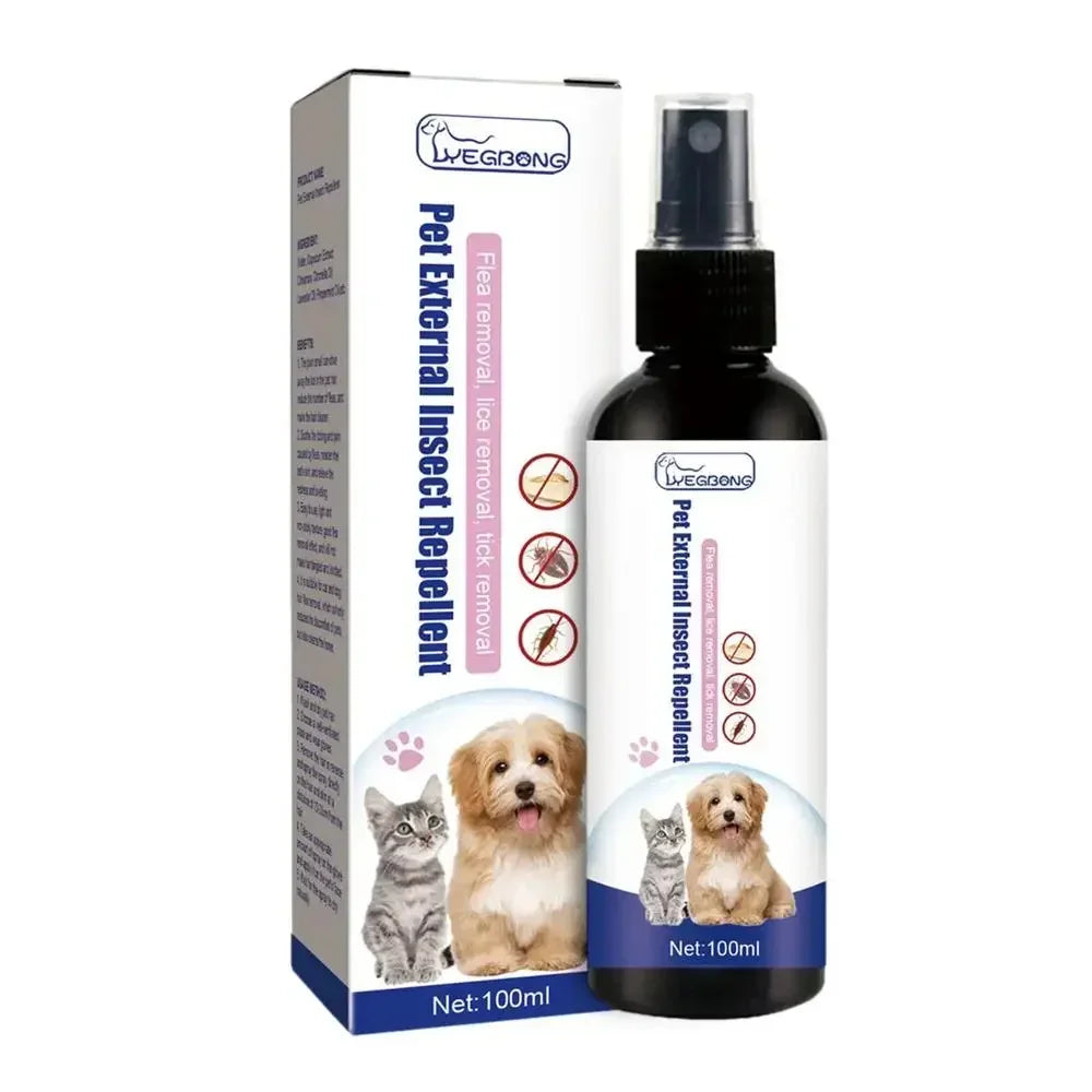 Pet Dog Cat anti Flea Drops 100Ml Insectcide Flea Lice Insect Remover Spray Flea and Tick Concentrate Formula Pet Flea Remover