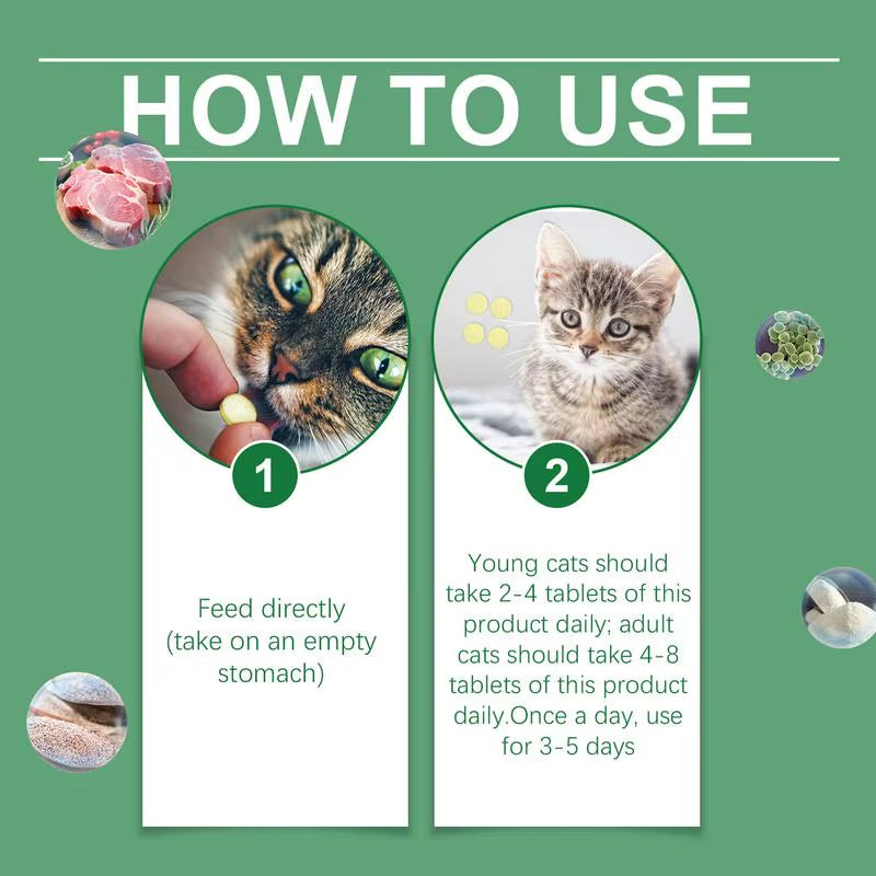 Cat Grass Digestive Tablets Safe Ingredients Cat Grass Tablets Dog Dietary Fiber Tablets for Effectively Absorbs Nutrients