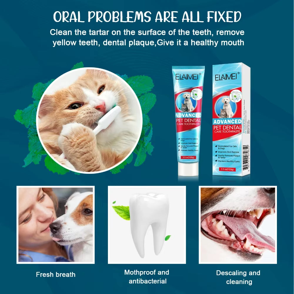 Edible Dog Cat Dental Toothpaste Tartar Plaque Remover Fresh Breath Oral Care Water Additive Teeth Cleaning Health Care Product
